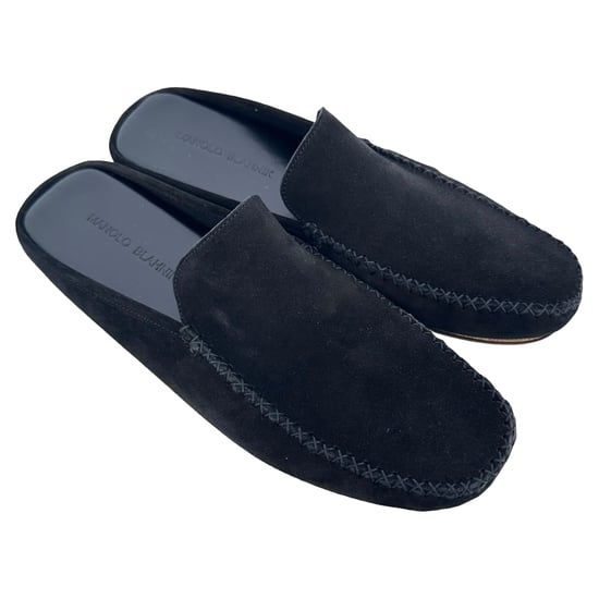 Manolo Blahnik Crawford slippers in zwart suède - Image 5