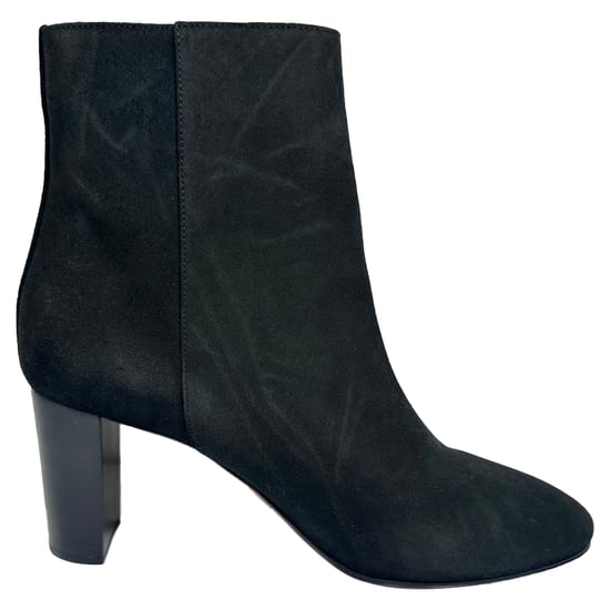 Chloé Double-Buckled High-Heel Ankle Boots in Black Suede - Image 1