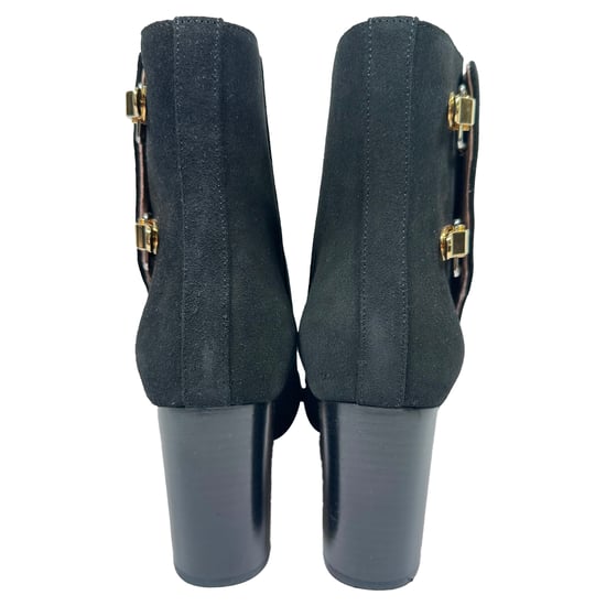 Chloé Double-Buckled High-Heel Ankle Boots in Black Suede - Image 5