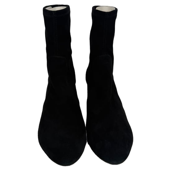 Stuart Weitzman Yuliana Heeled Ankle Boots in Black Suede - Image 2