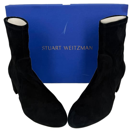 Stuart Weitzman Yuliana Heeled Ankle Boots in Black Suede - Image 6