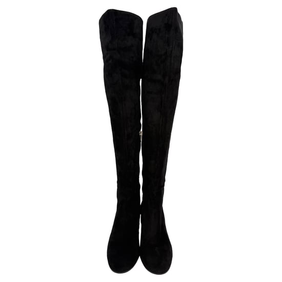 Gianvito Rossi Almond-Toe Knee-High Boots in Black Suede - Image 2