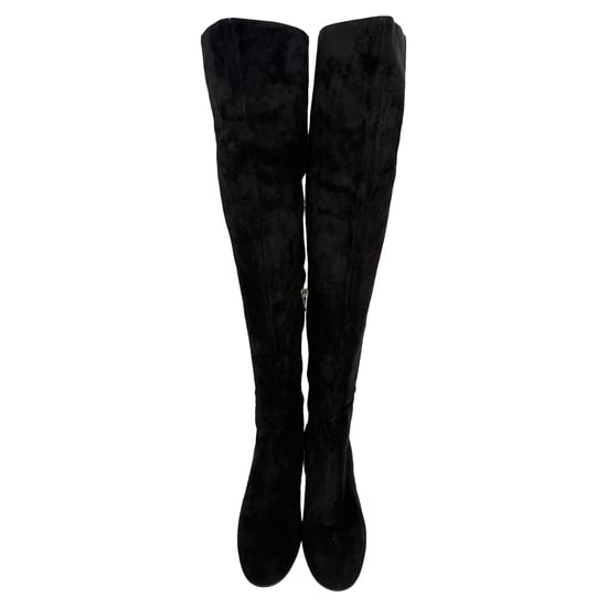 Gianvito Rossi Almond-Toe Knee-High Boots in Black Suede - Image 3