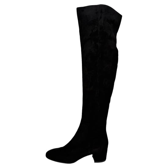 Gianvito Rossi Almond-Toe Knee-High Boots in Black Suede - Image 5