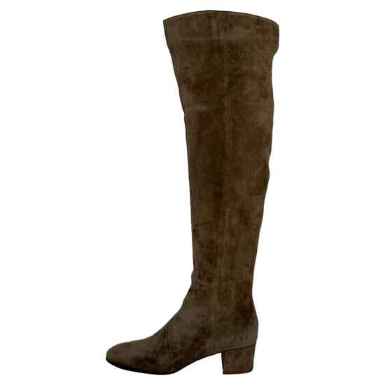Gianvito Rossi Almond-Toe Knee-High Boots in Brown Suede - Image 2