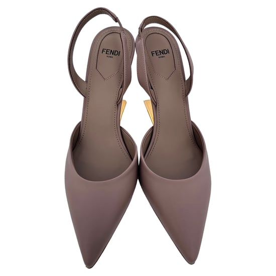 Fendi First Slingback Pumps in beige kalfsleer - Image 3