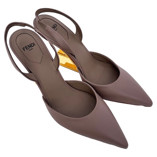 Fendi First Slingback Pumps in beige kalfsleer - Image 5