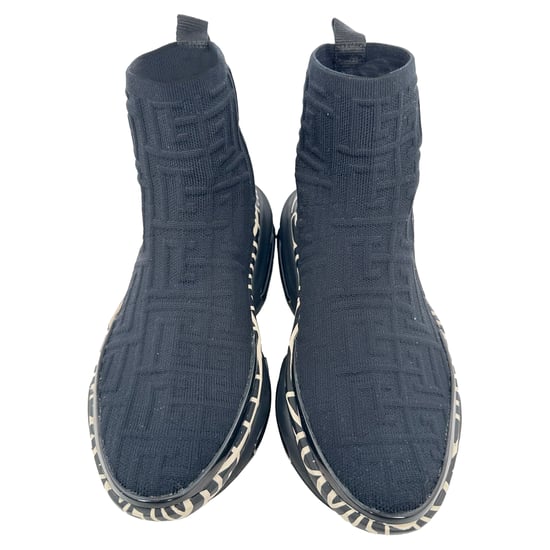 Balmain B-Bold High-Top Sneakers in Black Polyester - Image 3