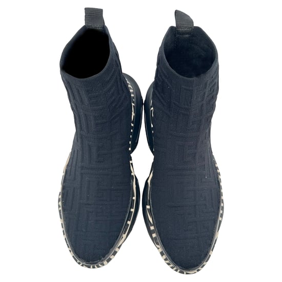 Balmain B-Bold High-Top Sneakers in Black Polyester - Image 4
