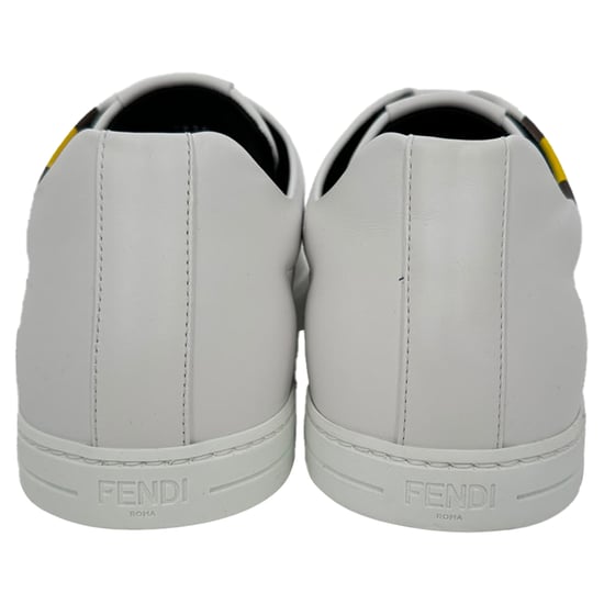 Fendi låga sneakers med logotyptryck i vitt läder - Image 6