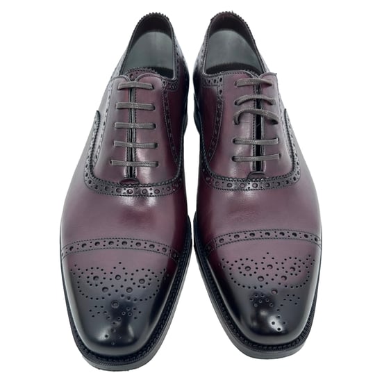 Tom Ford Wessex Brogue-skor med snörning i vinrött läder - Image 3