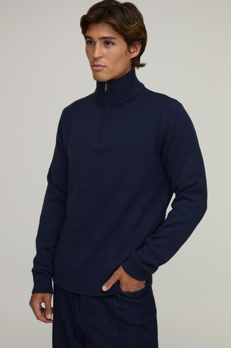 Regular Fit 1/4 Zip Knitted Jumper - Image 1