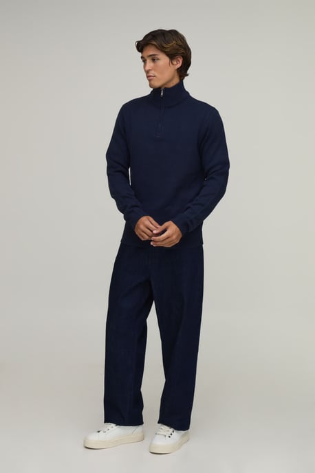 Regular Fit 1/4 Zip Knitted Jumper - Image 4