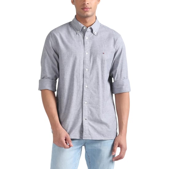TOMMY HILFIGER Mens Shirts Regular Fit Oxford Long Sleeve Casual Cotton Formal - Image 1
