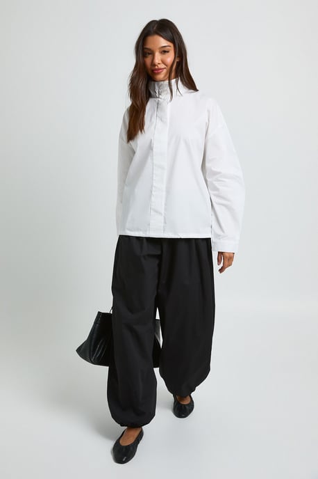 Cotton Funnel Neck Shirt - Image 3