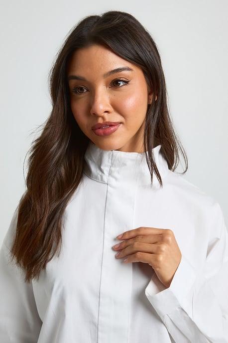 Cotton Funnel Neck Shirt - Image 4