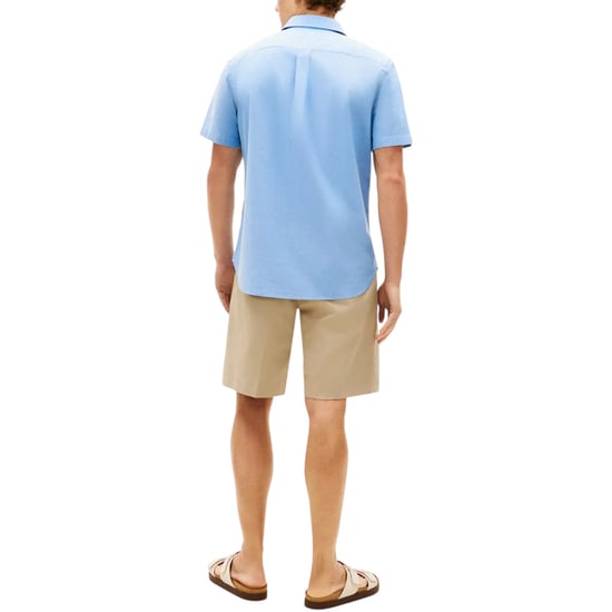 TOMMY HILFIGER Mens Shirt Oxford Lightweight Short Sleeve Regular Fit Summer Top - Image 2