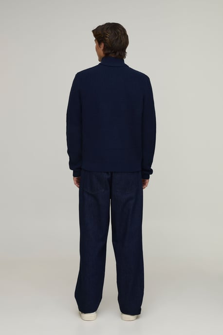 Regular Fit Roll Neck Ribbed Knitted Jumper - Image 2