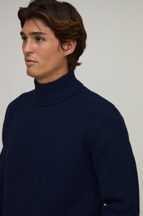 Regular Fit Roll Neck Ribbed Knitted Jumper - Image 3