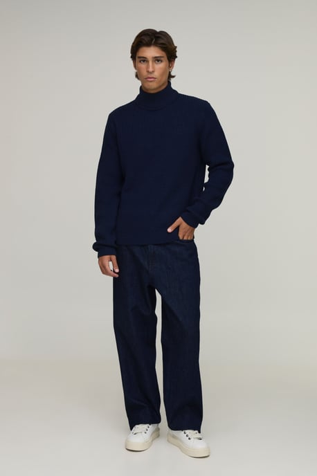 Regular Fit Roll Neck Ribbed Knitted Jumper - Image 4