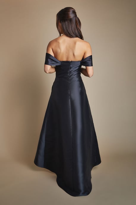 Bardot Twill Waterfall Bridesmaid Dress - Image 3