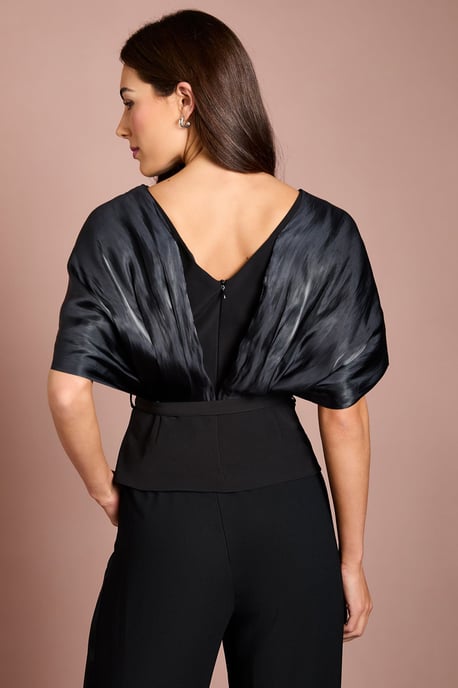 V Neck Cape Sleeve Top - Image 3