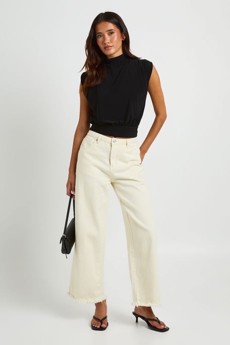 High Neck Grown On Sleeve Top - Image 2