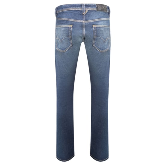 Diesel Larkee-X Straight Fit Stone Washed Dark Blue Jeans - Image 2