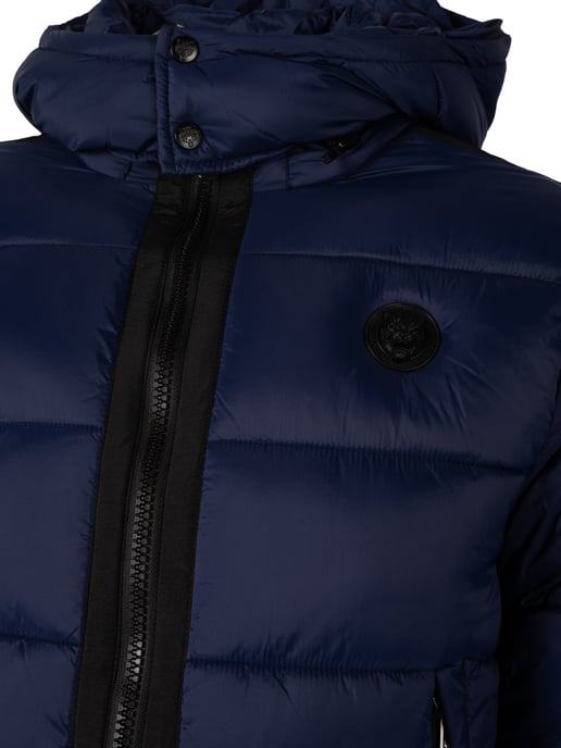 Plein Sport Vadderad jacka med tejpade ärmar, marinblå - Image 6