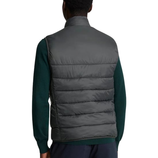 Lyle & Scott merklogo gunmetal grijs gewatteerd giletjack - Image 6