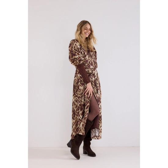 Tramontana Dress print browns - Image 3