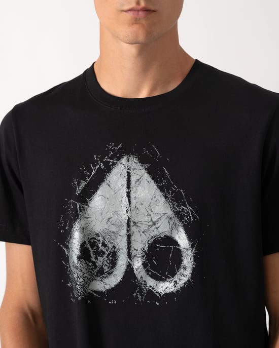 Slim Fit Short Sleeve Logo Detail T-Shirt in Black - Image 3