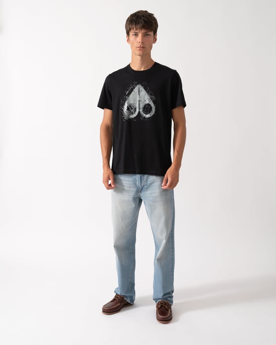 Slim Fit Short Sleeve Logo Detail T-Shirt in Black - Image 4