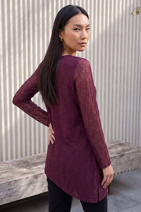 Sparkle Mesh Asymmetric Hem Top - Image 3