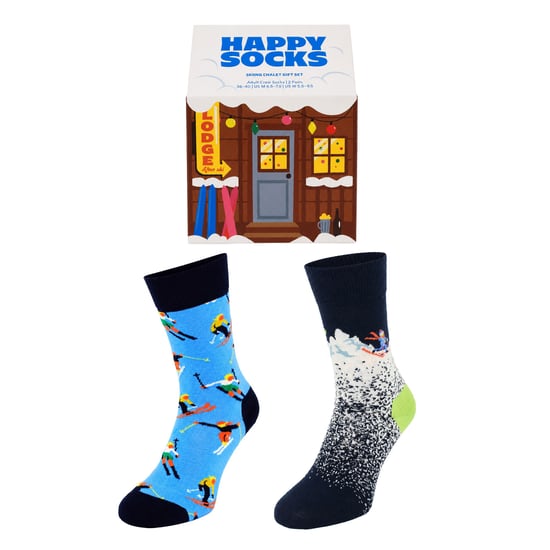 Happy Socks 2-Pack Multicolour Skiing Chalet Gift Set - Image 1