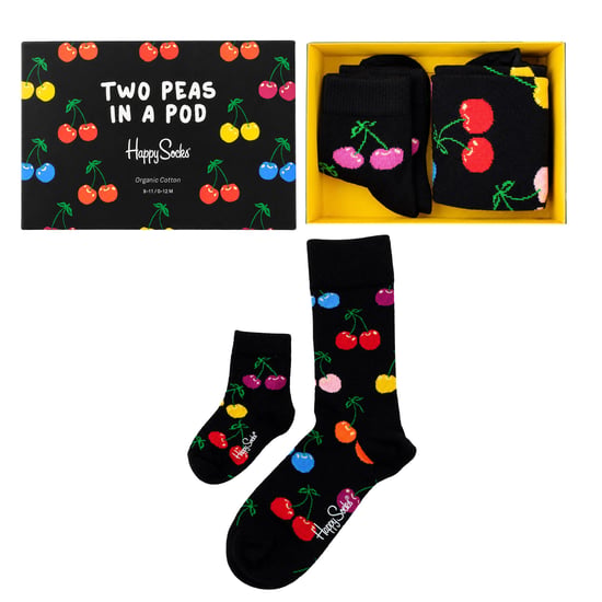 Happy Socks 2-Pack Black Cherry Mini & Me Gift Set - Image 1