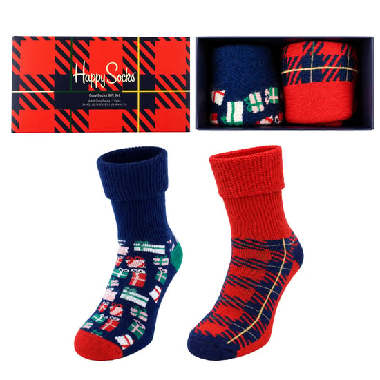 Happy Socks 2-Pack Multicolour Holiday Cozy Gift Set - Image 1