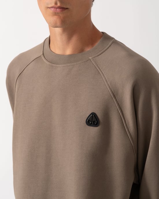 Relaxed Fit Long Sleeve Logo Detail Sweatshirt in Taupe - Image 3