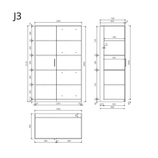 Wasophoogte ® opbergkast zijkast voor wasmachine kast module j3 - - Image 3