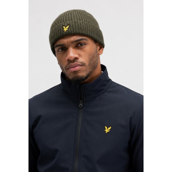 Lyle and Scott He2531a ribbed beanie y294 true olive - Image 1