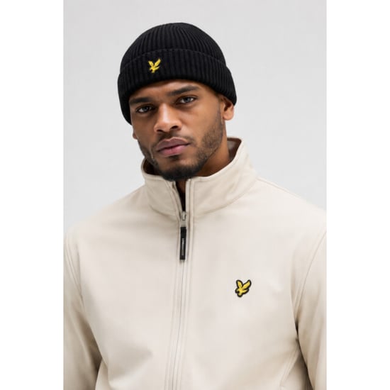 Lyle and Scott He2531a ribbed beanie z865 jet black - Image 1