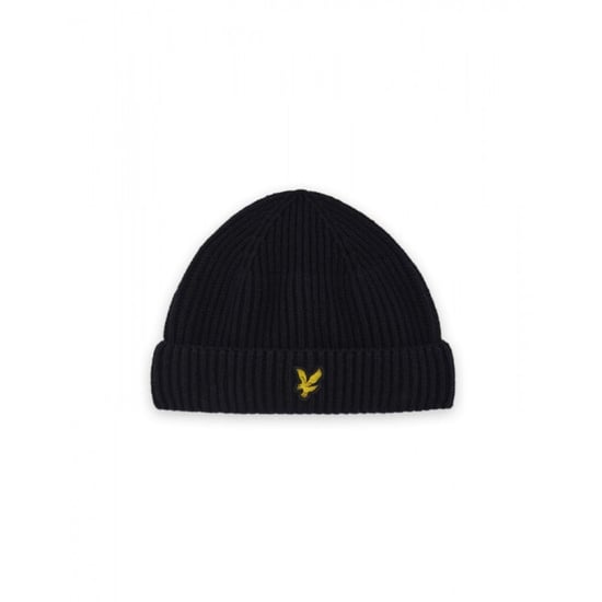 Lyle and Scott He2531a ribbed beanie z865 jet black - Image 2