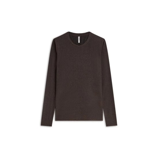 Summum 3s5394-30180 754 round neck top long sleeve mesh solid dark chocolate - Image 3