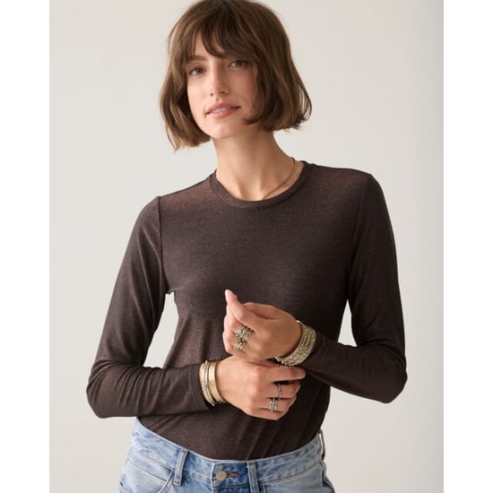 Summum 3s5170-30644 754 basic tee soft lurex jersey dark chocolate - Image 1