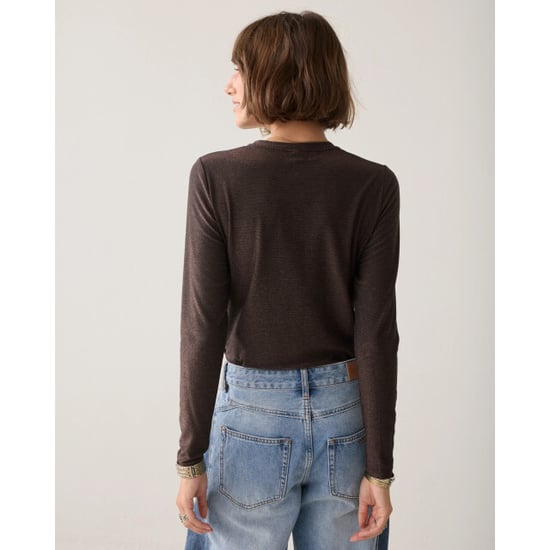 Summum 3s5170-30644 754 basic tee soft lurex jersey dark chocolate - Image 3