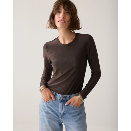 Summum 3s5170-30644 754 basic tee soft lurex jersey dark chocolate - Image 4