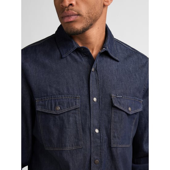 Petrol Industries Heren overshirt m-3060-sil414 5079 dark indigo - Image 3