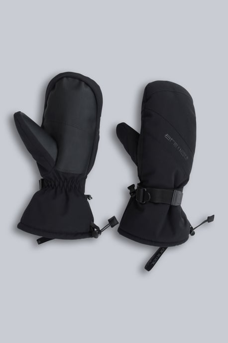 'Snowstorm' Men's Snow Mittens Waterproof Padded Warm Cosy Winter Ski Gloves Black - Image 2