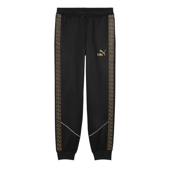 Puma Mens King Anthem Slim Tracksuit Bottoms (Black/Gold) - Image 1