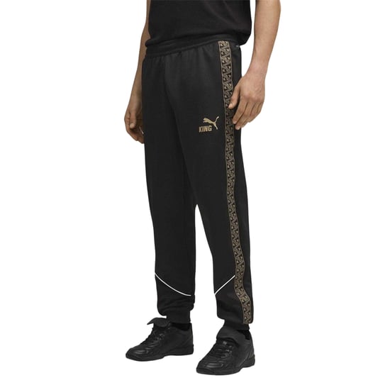 Puma Mens King Anthem Slim Tracksuit Bottoms (Black/Gold) - Image 3